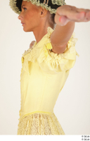  Photos Woman in Historical Civilian dress 1 19th century Historical Clothing upper body yellow dress 0006.jpg